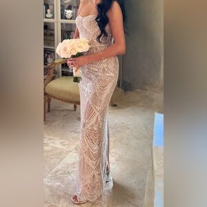 Bronx and Banco Elegant Sequin Evening Gown